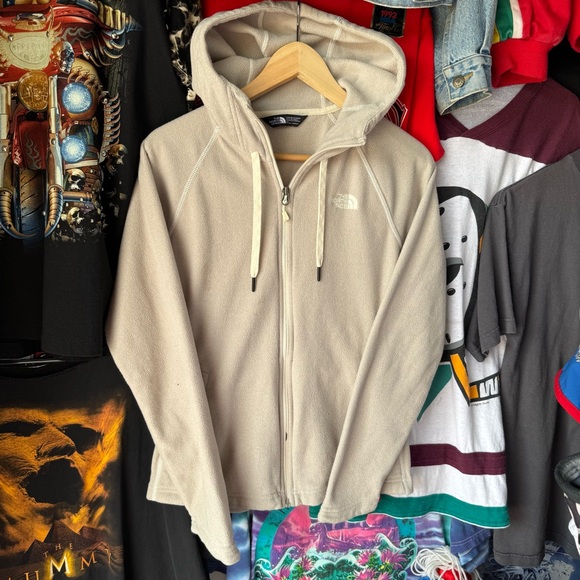 The North Face Earth Tone Zip Up Hoodie Fleece Polar Winter Outdoors Camping - Picture 1 of 10